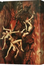 Judgment Canvas Paintings - Last Judgment Triptych [detail 12] by Hans Memling